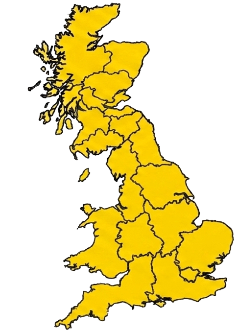 A UK map with all regions highlighted